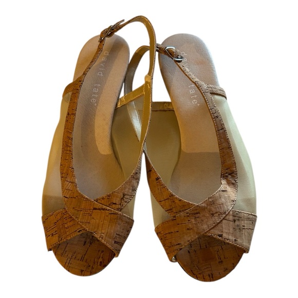 David Tate Shoes - David Tate Tan Woven Slingback Sandals 8 Wide